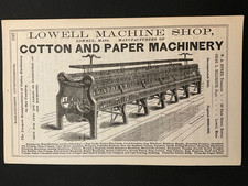 1883 Antique Ad Page Lowell Machine Shop MA, Dickinson Type Foundry Boston picture