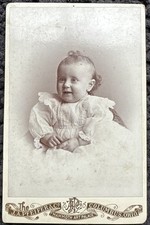 Antique 1890s Baby Cabinet Card Photo J.A. Pfeifer Columbus Ohio Victorian picture