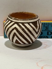 Unknown  Old Acoma ? Pottery Bowl with Fish Design 2 TALL picture