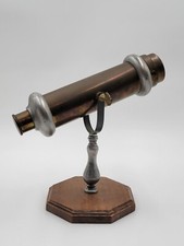 Rare Antique Turn Of The Century Italian Parlor Kaleidoscope W A Wooden Stand. picture