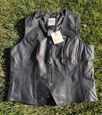 Harley Davidson Women's Leather Vest Black Size XXL NOS With Tags  picture