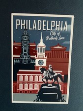 Philadelphia, Pennsylvania  Skyline City Brotherly Love Lantern Press Postcard picture