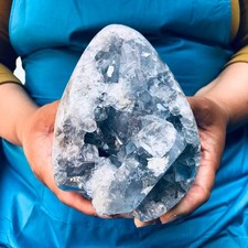 4.51LB Top natural blue crystal cave quartz crystal cave mineral specimen 4486 picture