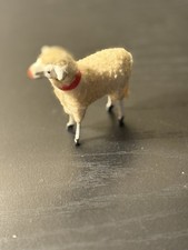 1930's Made in Germany Putz Erzgebirge Wooley Stick Leg Sheep Paper Collar picture