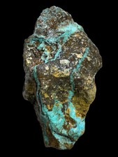 Hubei turquoise stabilized , brown and yellow host rock very nice blue ban picture