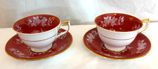 Vintage Aynsley 2448 Teacup & Saucer Set x2 Orange Roses Bone China England picture