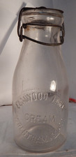 vintage pt tin top milk bottle-Elmwood Farm Cream Wrentham, Mass--to be washed picture
