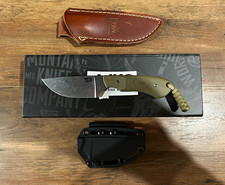 Montana Knife Company Elk Knife (Elkhorn Skinner) w/ leather sheath NIB picture