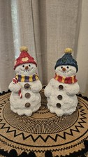 Set of 2 Accents & Occasions Snowman Christmas Figurines , Holiday Decorations picture