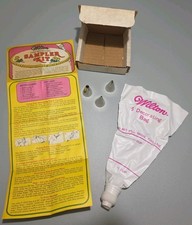 1960's Wilton Cake Decorating Mini Sampler Kit Unused Promo w/ Bag & 3 Tips OOAK picture
