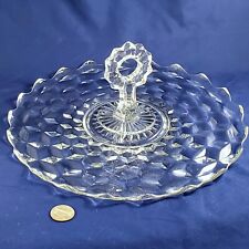 FOSTORIA American Pattern Glass Serving Tray with Center Handle 11.75