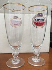 Amstel Light Amsterdam Holland .33 CL Beer Glasses Set of 2 picture