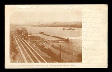 Vintage UDB 1906 Travel Postcard Lock Coal Fleet Ohio River Pittsburgh PA picture