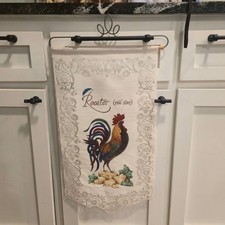Vintage Rooster Lace wall hanging  Farmhouse Cottagecore  chicken decor picture