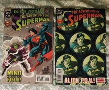Adventures of Superman #519 DEAD AGAIN- BRAINIAC & #528 (1995, DC) Fine,2 BK LOT picture
