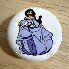 Rare Vintage Disney Jasmine Lil Loop Ceramic Bead Purple Dress Chipped picture