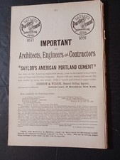 1891 print ad SAYLOR'S PORTLAND CEMENT Johnson & Wilson selling agent NYC picture