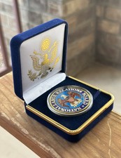 U.S. National Labor Relations Board NLRB Challenge Coin in Blue Velvet Case ·NEW picture