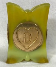 Vintage Degenhart, Joe St. Clair Toothpick Holder, Lemon Cadmium Glass TPK-498 picture