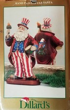 USA Uncle Sam Patriotic July 4 Santa 2000 Vintage Dillard Christmas Collectibles picture