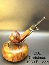 Vintage BBB Christmas 1989 Bulldog Tobacco Pipe picture