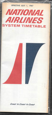 ***1967 National Airlines System Timetable - July 1, 1967*** picture