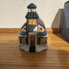 Giftco, Inc Brand Holiday Ceramic Village School House Christmas Candle Holder picture