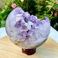 3.6LB  Natural Amethyst Agate Sphere Polished Healing Crystal Ball Home Fe picture