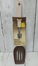 Vintage Nylon Cooking/Serving SLOTTED Spoon Heat Resistant Brown picture