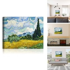 A&T ARTWORK Wheat Field with Cypresses Van Gogh Giclee Print 30x24 inches picture