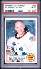 1969 Topps Apollo MAN ON THE MOON Astronaut Edwin Buzz Aldrin #52b PSA 6 picture