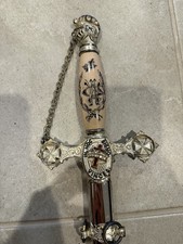 Antique Knights Templar Masonic Sword Ceremonial with scabbard & chain pre 1925 picture