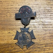 Civil War Confederate 1909 UCV Reunion Medal Memphis Albert Sidney Johnston Rare picture