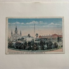 1917 Postcard Jackson Monument & St Louis Cathedral New Orleans LA Postmarked picture