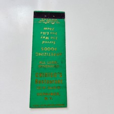 Chirico's Restaurant 124 W Smith St Herkimer NY Vintage Matchbook Cover 4MB102-1 picture