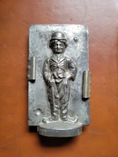 Vintage 1920s France Charlie Chaplin Silverplated Metal Candy Mold picture