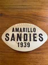 VINTAGE AMARILLO GOLDEN SANDIES 1939 FOOTBALL SCHEDULE TRAVEL WATER DECAL LABEL picture