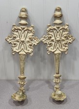 Vintage Hoda Gilt Wall Sconces Cast Aluminum Candle Holders 16