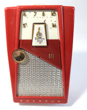 EMERSON 888 Explorer Transistor Radio - Red -USA - Works picture