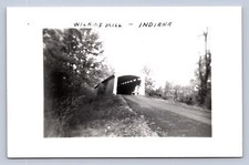J93/ Wilkins Mill Indiana RPPC Postcard c1950s Covered Bridge  485 picture