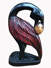 Vintage Hand carved Sankofa Bird Ghanaian Traditional Sculpture Wood Art picture