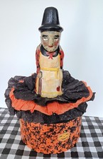 Rare Chalkware Witch With Cane, Candy Box Container, OOAK. Artist's Collection picture