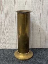 ANTIQUE WW1 TRENCH ART BRASS COPPER SHELL FLOWER VASE ARTILLERY SOUVENIR DECOR picture
