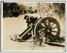 World War I - China, Qingdao, Heavy gun at the foot of Moltke Hill Vintage . picture