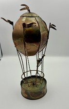 Sankyo Wind-Up Music Box Metal Decorative copper & tin balloon Hong Kong 12” picture