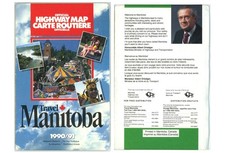 Vintage 1990-1 Manitoba, Canada Official Road Map picture