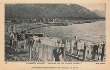 Postcard AK: Hubbell's Laundry Washday on the Alaska Highway picture