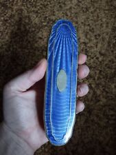 Guilloche Silver And Blue Vanity Brush Antique  picture