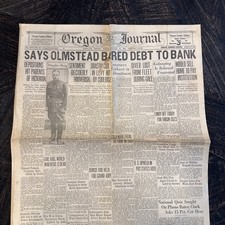Vtg Oregon Daily Journal Newspaper Jan 31, 1928 Portland Oregon W Advertisements picture