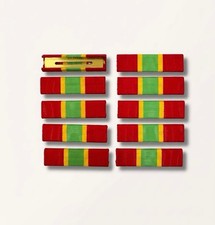 (RB2) Lot 100 Military Slide On Uniform Ribbon Bars Red Green Yellow Bulk JROTC picture